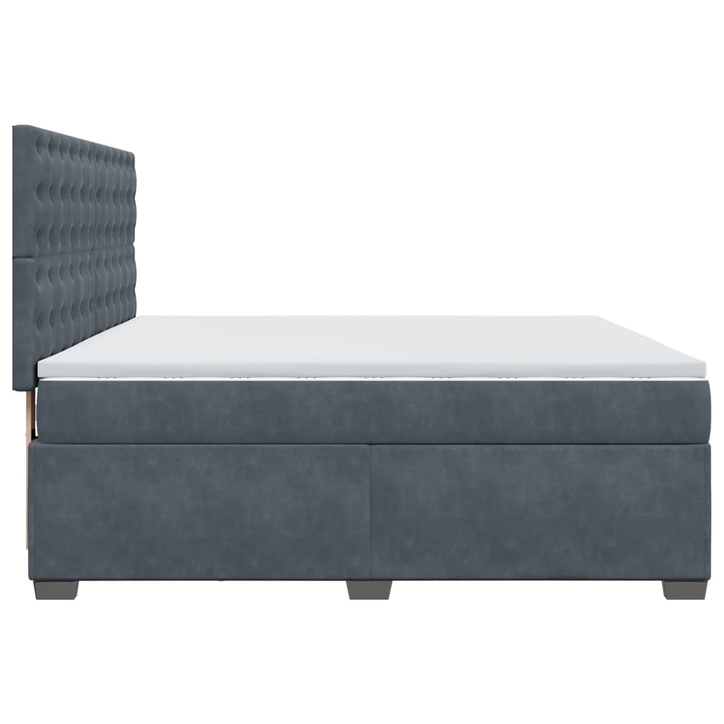 Boxspring met matras fluweel donkergrijs 180x200 cm is nu te koop bij PeponiXL, paradijselijk wonen!