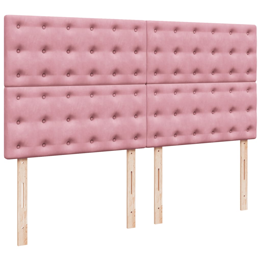 Boxspring met matras fluweel roze 180x200 cm is nu te koop bij PeponiXL, paradijselijk wonen!