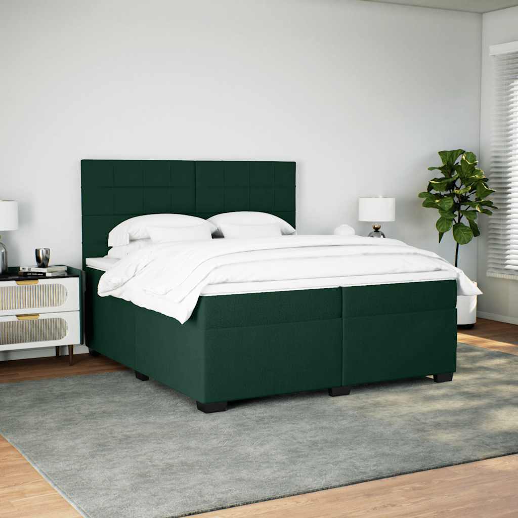 Boxspring met matras fluweel donkergroen 200x200 cm is nu te koop bij PeponiXL, paradijselijk wonen!
