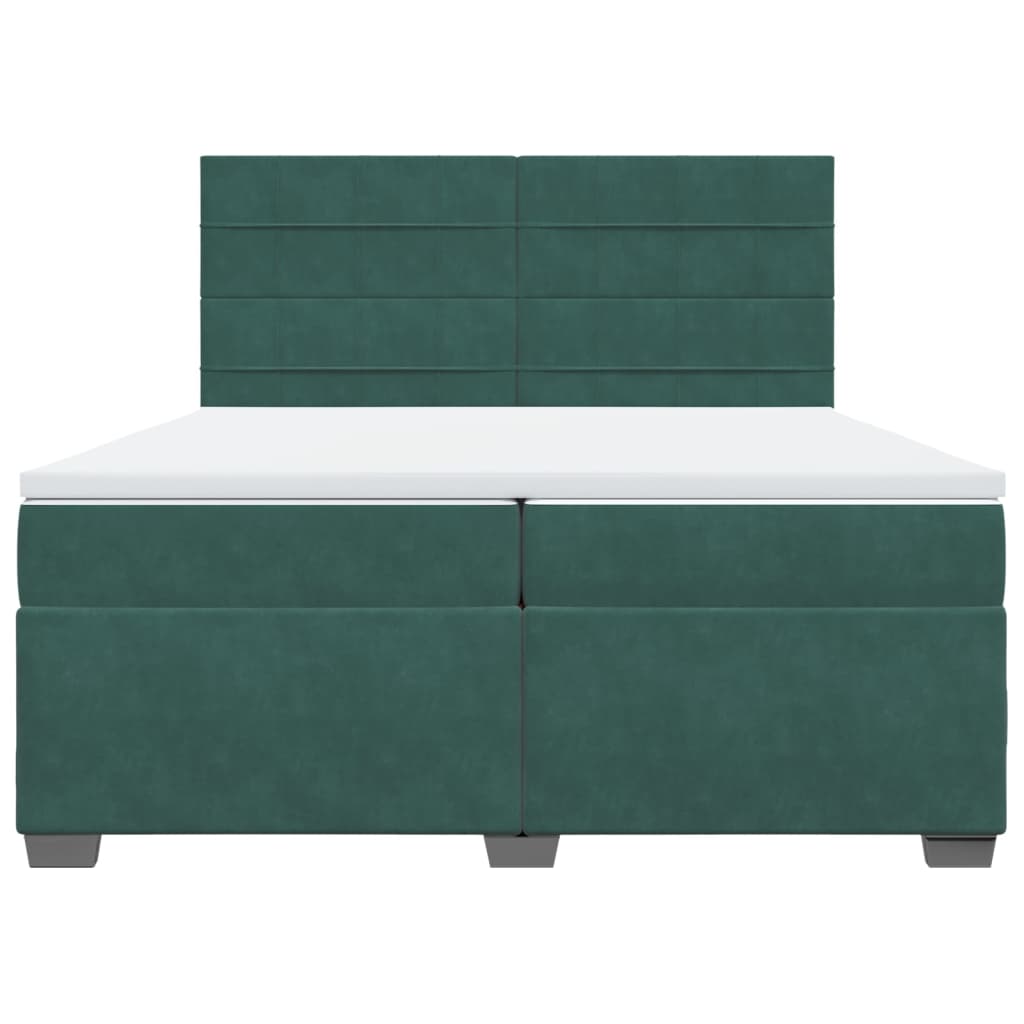 Boxspring met matras fluweel donkergroen 200x200 cm is nu te koop bij PeponiXL, paradijselijk wonen!