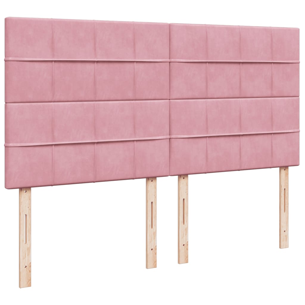 Boxspring met matras fluweel roze 200x200 cm is nu te koop bij PeponiXL, paradijselijk wonen!