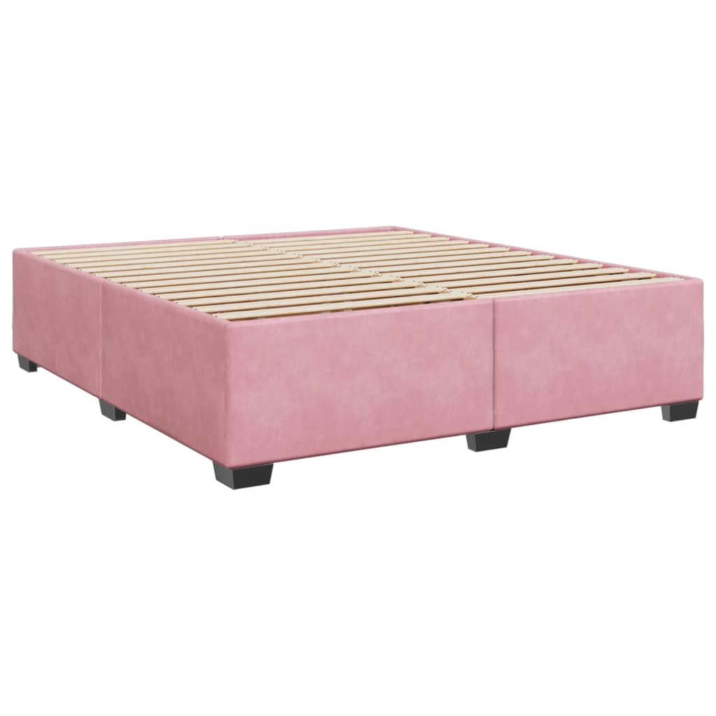 Boxspring met matras fluweel roze 200x200 cm is nu te koop bij PeponiXL, paradijselijk wonen!