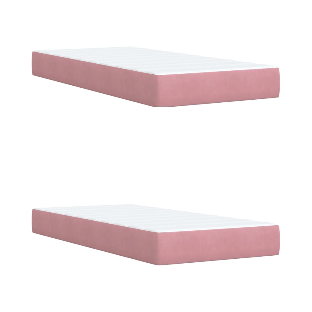 Boxspring met matras fluweel roze 200x200 cm is nu te koop bij PeponiXL, paradijselijk wonen!