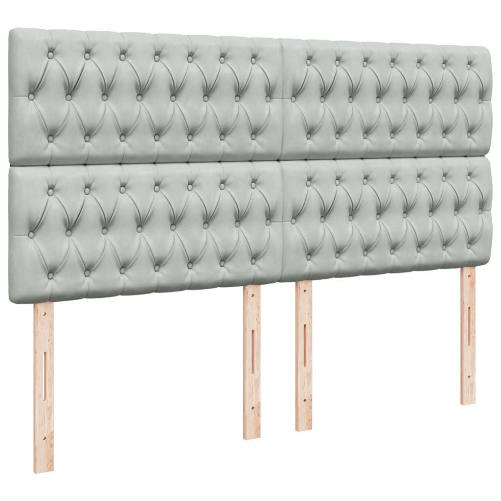 Boxspring met matras fluweel lichtgrijs 200x200 cm is nu te koop bij PeponiXL, paradijselijk wonen!