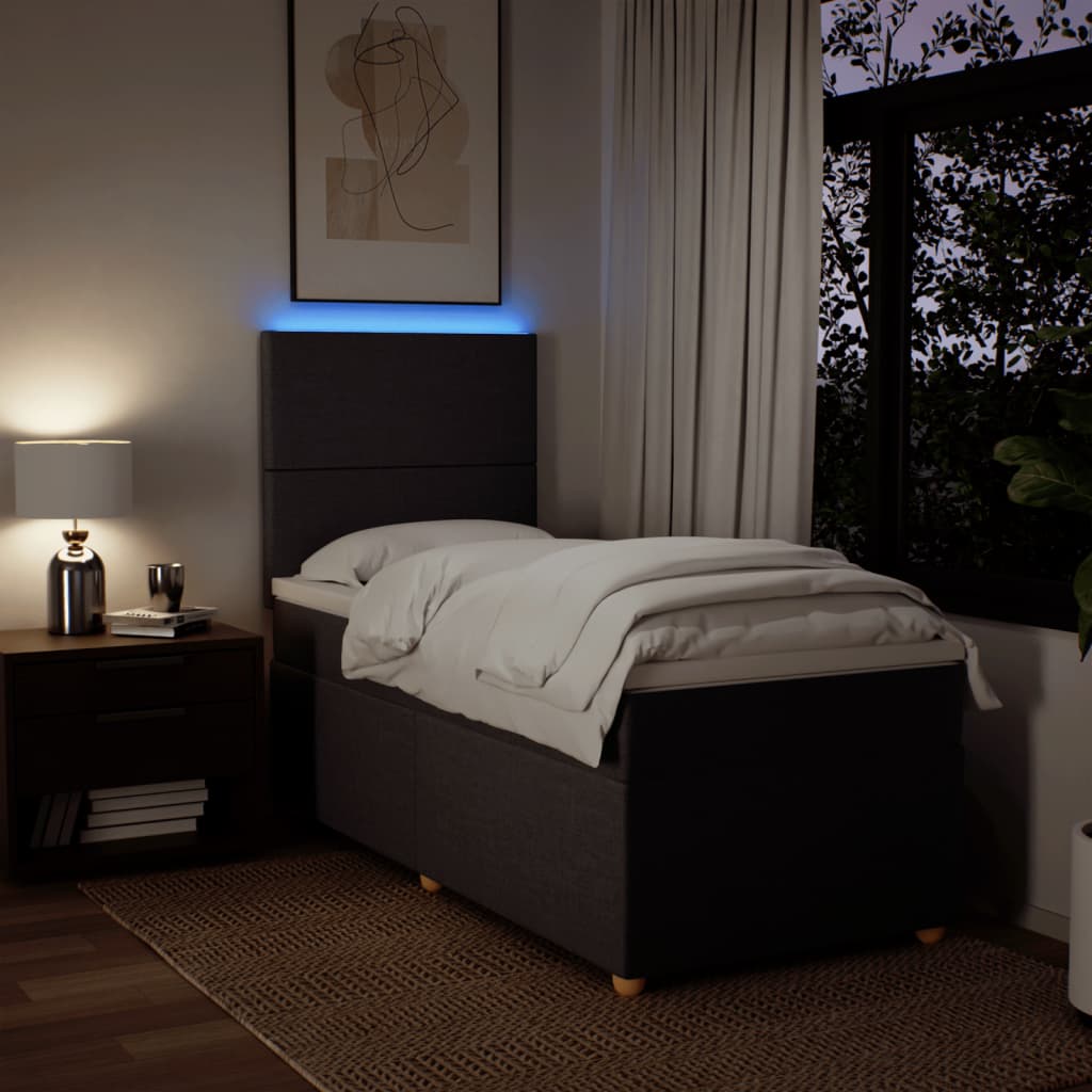 Boxspring met matras stof donkerbruin 80x200 cm is nu te koop bij PeponiXL, paradijselijk wonen!