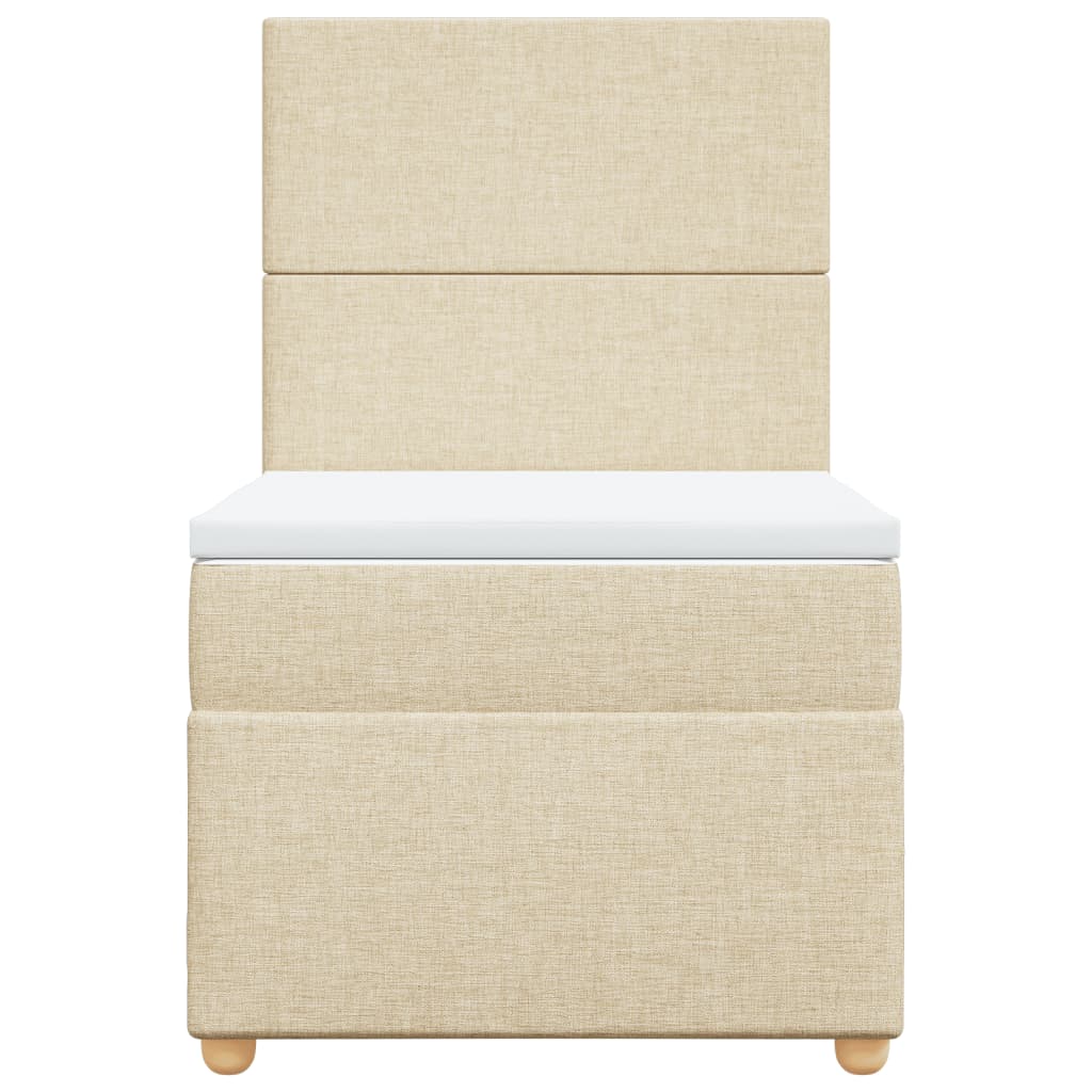 Boxspring met matras stof crèmekleurig 80x200 cm is nu te koop bij PeponiXL, paradijselijk wonen!