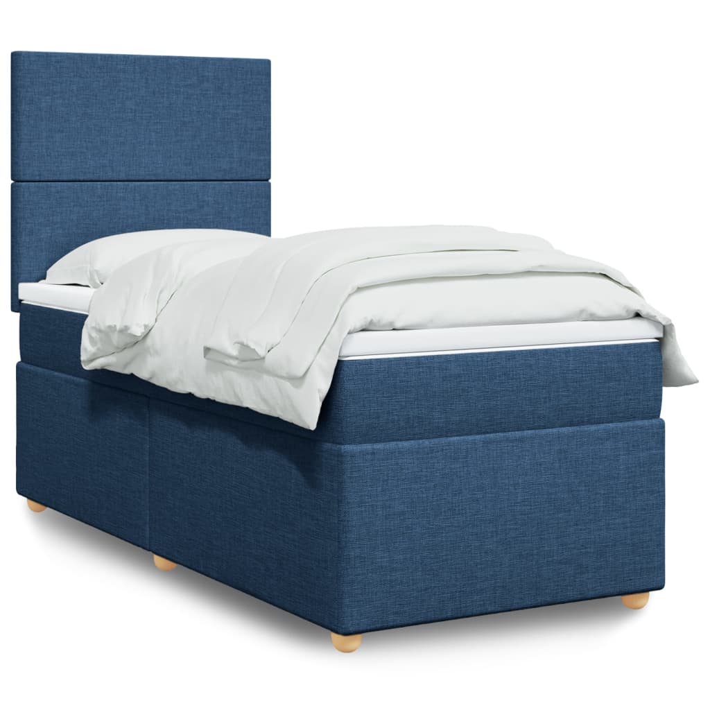 Boxspring met matras stof blauw 80x200 cm is nu te koop bij PeponiXL, paradijselijk wonen!