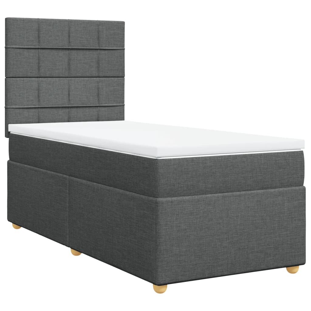 Boxspring met matras stof donkergrijs 80x200 cm is nu te koop bij PeponiXL, paradijselijk wonen!
