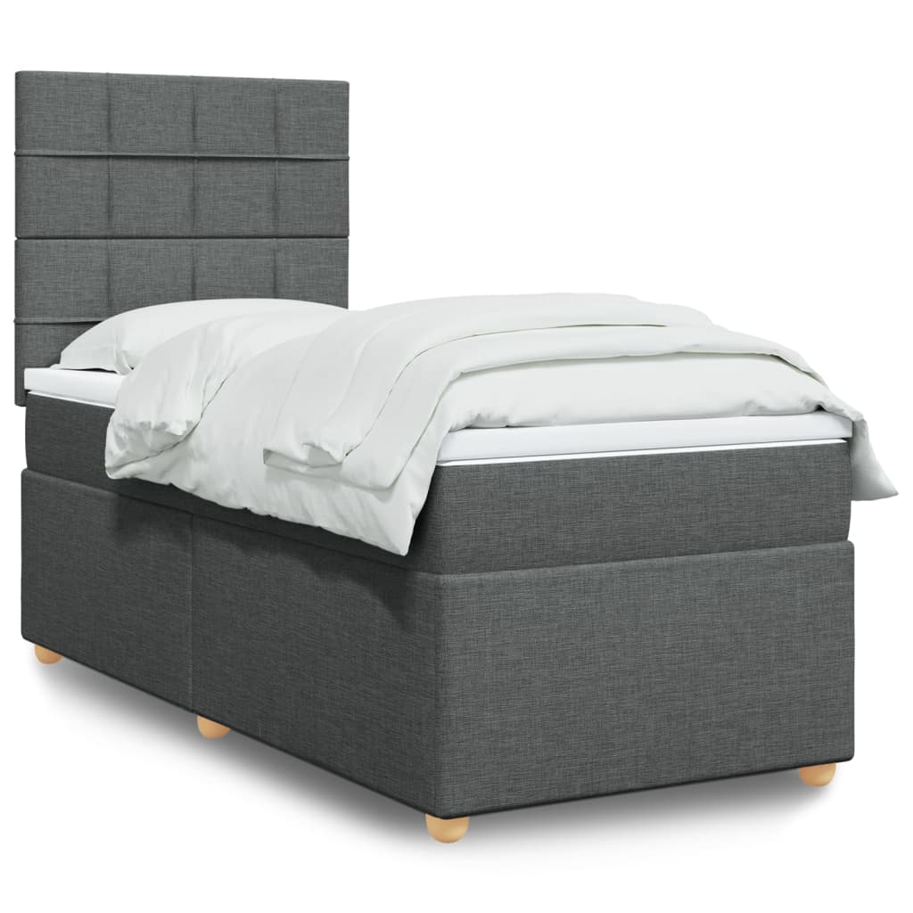 Boxspring met matras stof donkergrijs 80x200 cm is nu te koop bij PeponiXL, paradijselijk wonen!