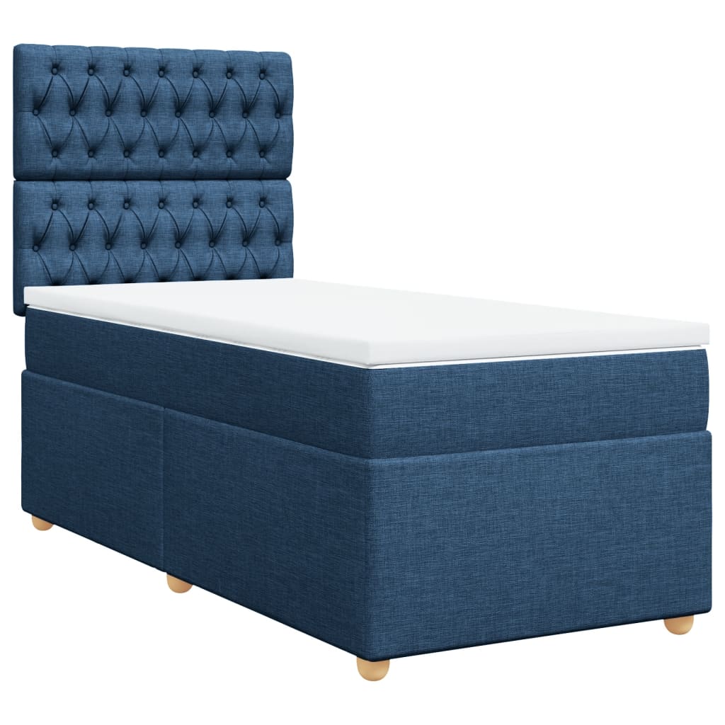 Boxspring met matras stof blauw 80x200 cm is nu te koop bij PeponiXL, paradijselijk wonen!