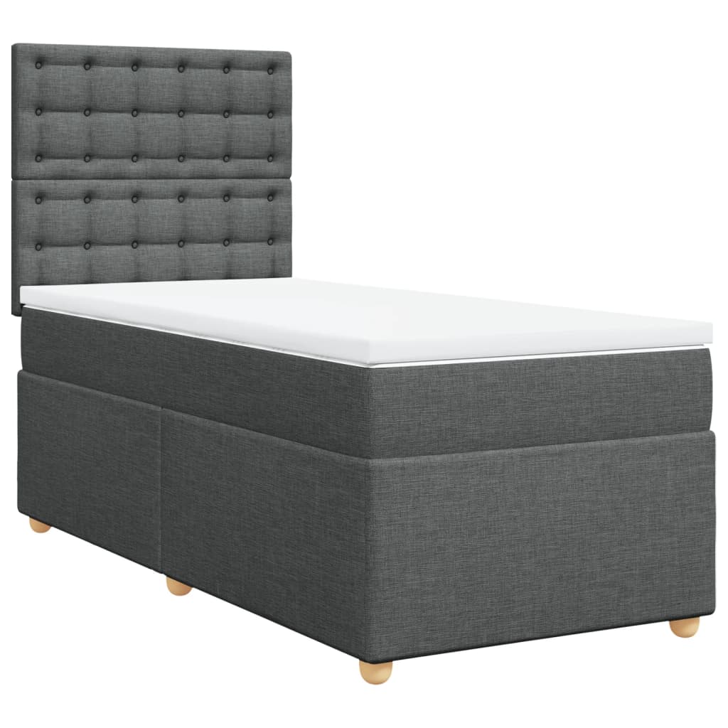 Boxspring met matras stof donkergrijs 80x200 cm is nu te koop bij PeponiXL, paradijselijk wonen!
