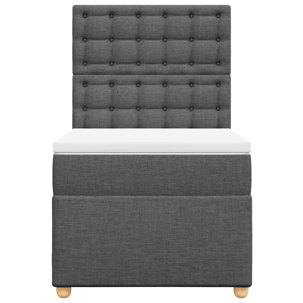 Boxspring met matras stof donkergrijs 80x200 cm is nu te koop bij PeponiXL, paradijselijk wonen!