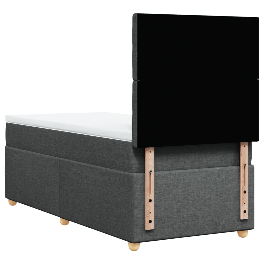 Boxspring met matras stof donkergrijs 80x200 cm is nu te koop bij PeponiXL, paradijselijk wonen!