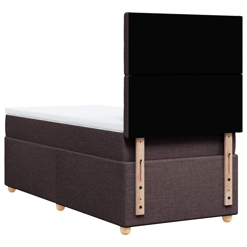 Boxspring met matras stof donkerbruin 80x200 cm is nu te koop bij PeponiXL, paradijselijk wonen!
