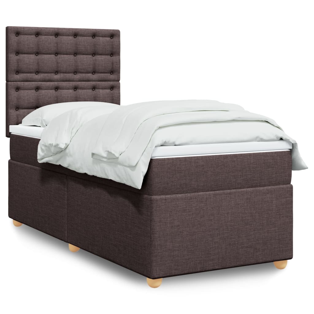 Boxspring met matras stof donkerbruin 80x200 cm is nu te koop bij PeponiXL, paradijselijk wonen!