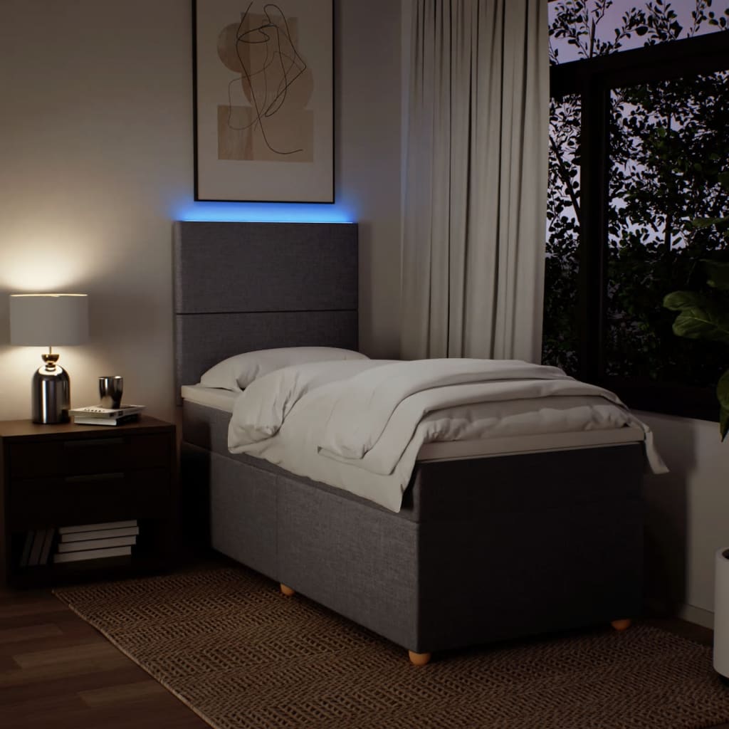 Boxspring met matras stof taupe 90x190 cm is nu te koop bij PeponiXL, paradijselijk wonen!