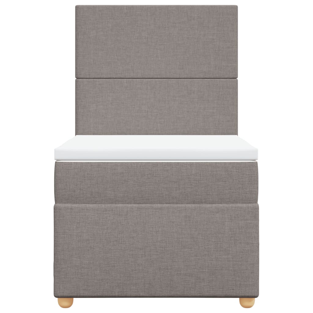 Boxspring met matras stof taupe 90x190 cm is nu te koop bij PeponiXL, paradijselijk wonen!