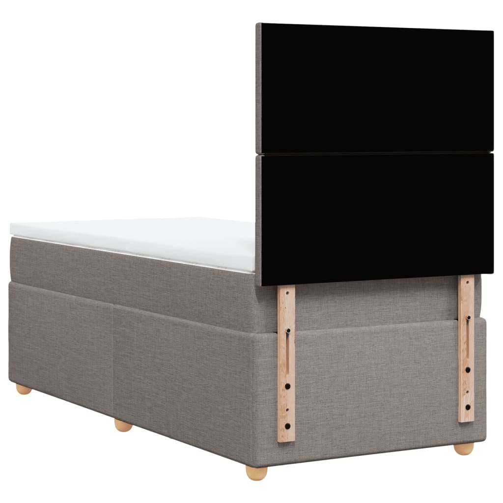 Boxspring met matras stof taupe 90x190 cm is nu te koop bij PeponiXL, paradijselijk wonen!