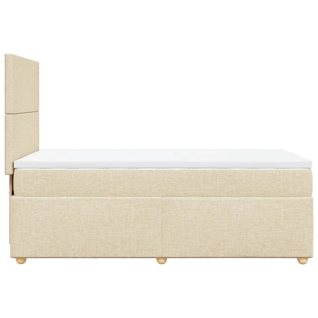 Boxspring met matras stof crèmekleurig 90x190 cm is nu te koop bij PeponiXL, paradijselijk wonen!