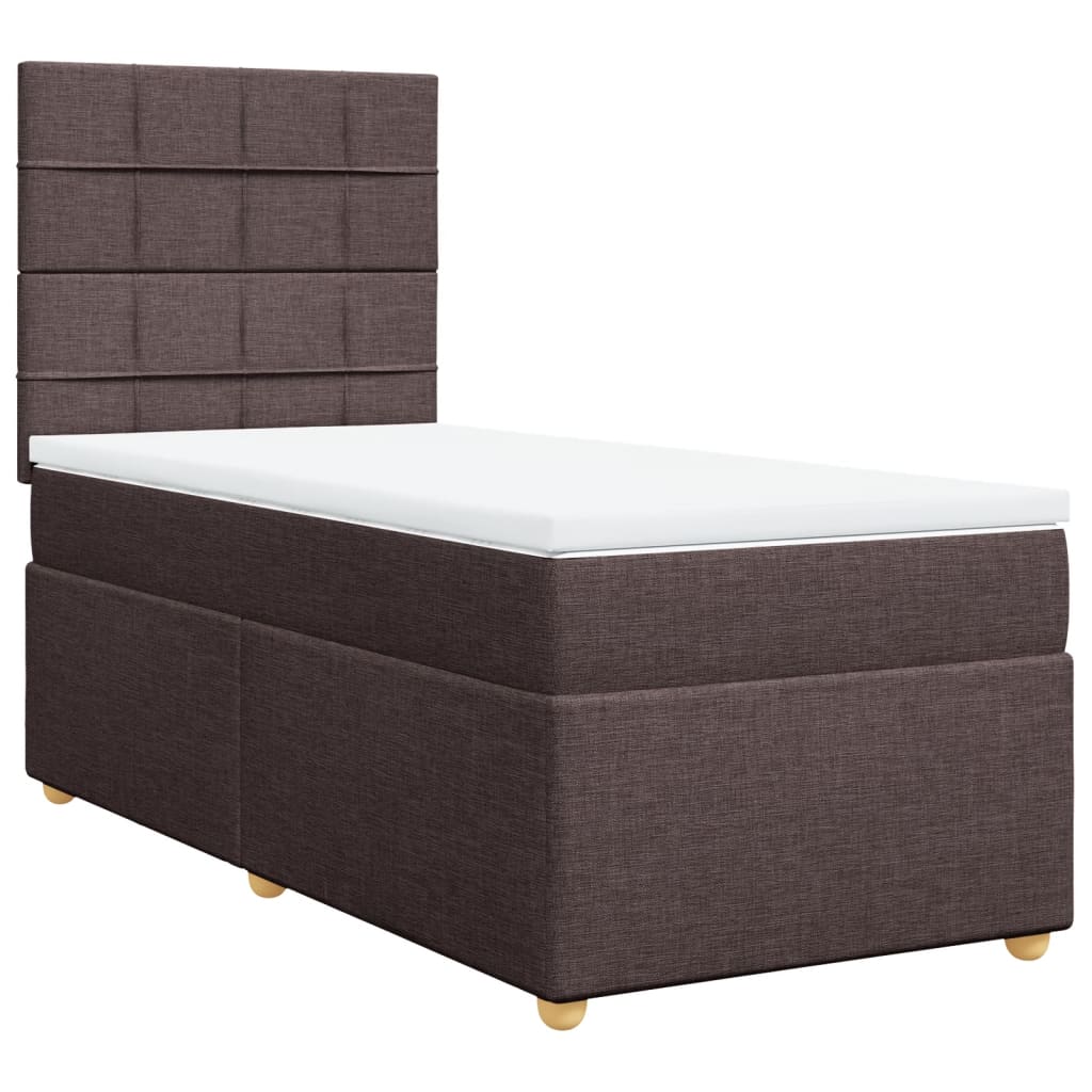 Boxspring met matras stof donkerbruin 90x190 cm is nu te koop bij PeponiXL, paradijselijk wonen!