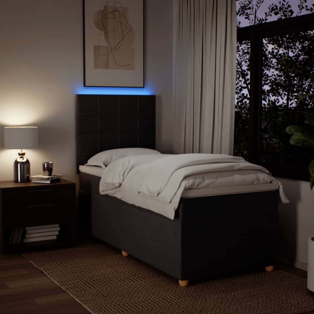 Boxspring met matras stof donkerbruin 90x190 cm is nu te koop bij PeponiXL, paradijselijk wonen!