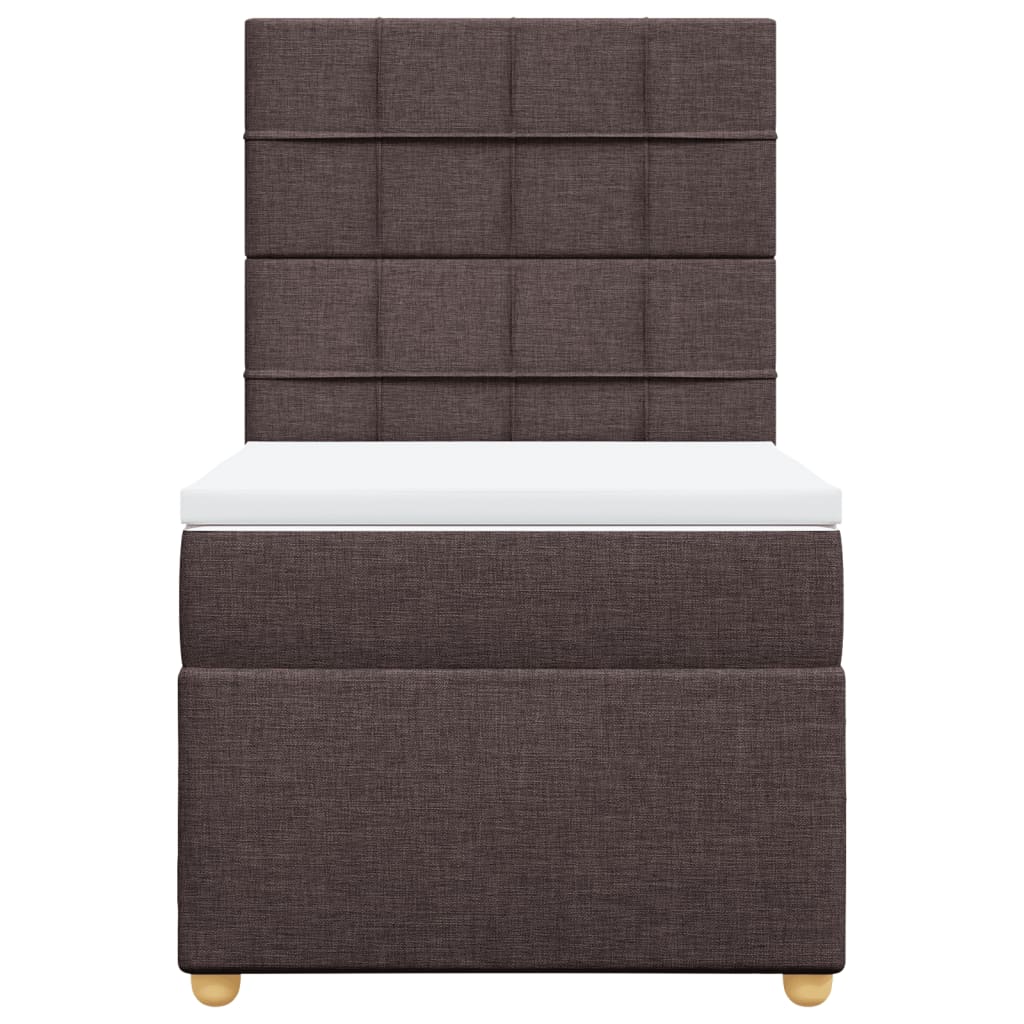 Boxspring met matras stof donkerbruin 90x190 cm is nu te koop bij PeponiXL, paradijselijk wonen!