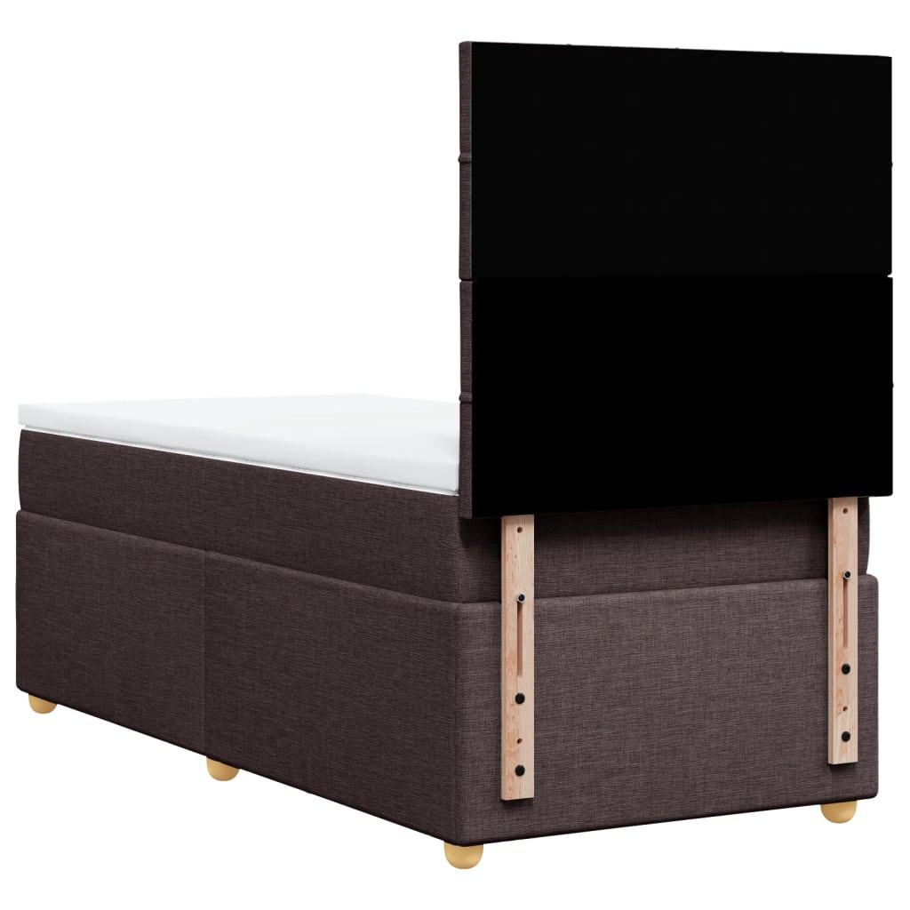 Boxspring met matras stof donkerbruin 90x190 cm is nu te koop bij PeponiXL, paradijselijk wonen!