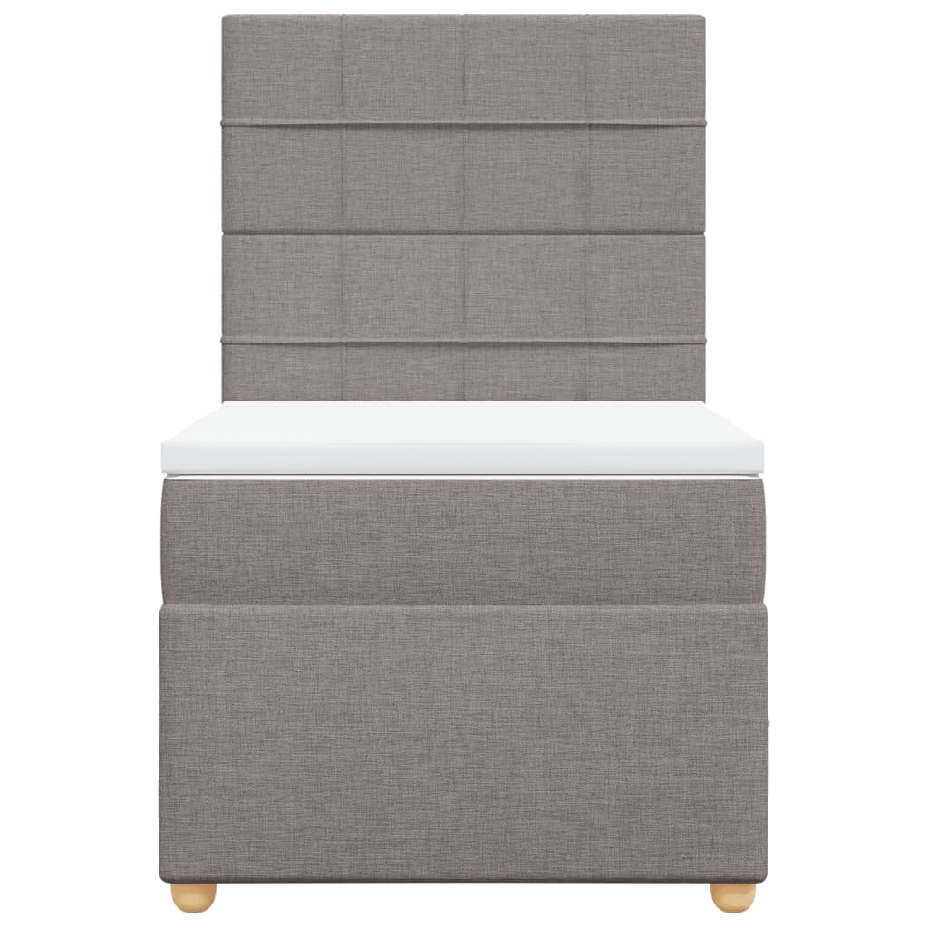 Boxspring met matras stof taupe 90x190 cm is nu te koop bij PeponiXL, paradijselijk wonen!
