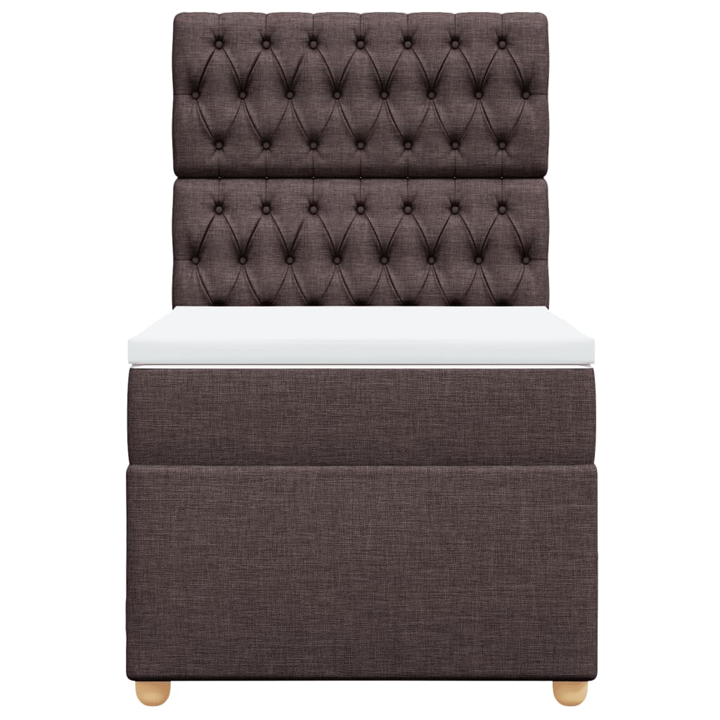 Boxspring met matras stof donkerbruin 90x190 cm is nu te koop bij PeponiXL, paradijselijk wonen!
