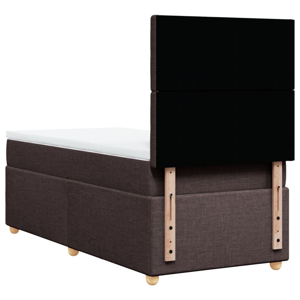 Boxspring met matras stof donkerbruin 90x190 cm is nu te koop bij PeponiXL, paradijselijk wonen!