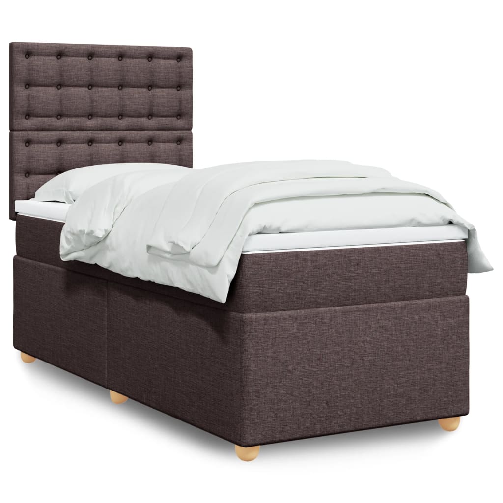 Boxspring met matras stof donkerbruin 90x190 cm is nu te koop bij PeponiXL, paradijselijk wonen!