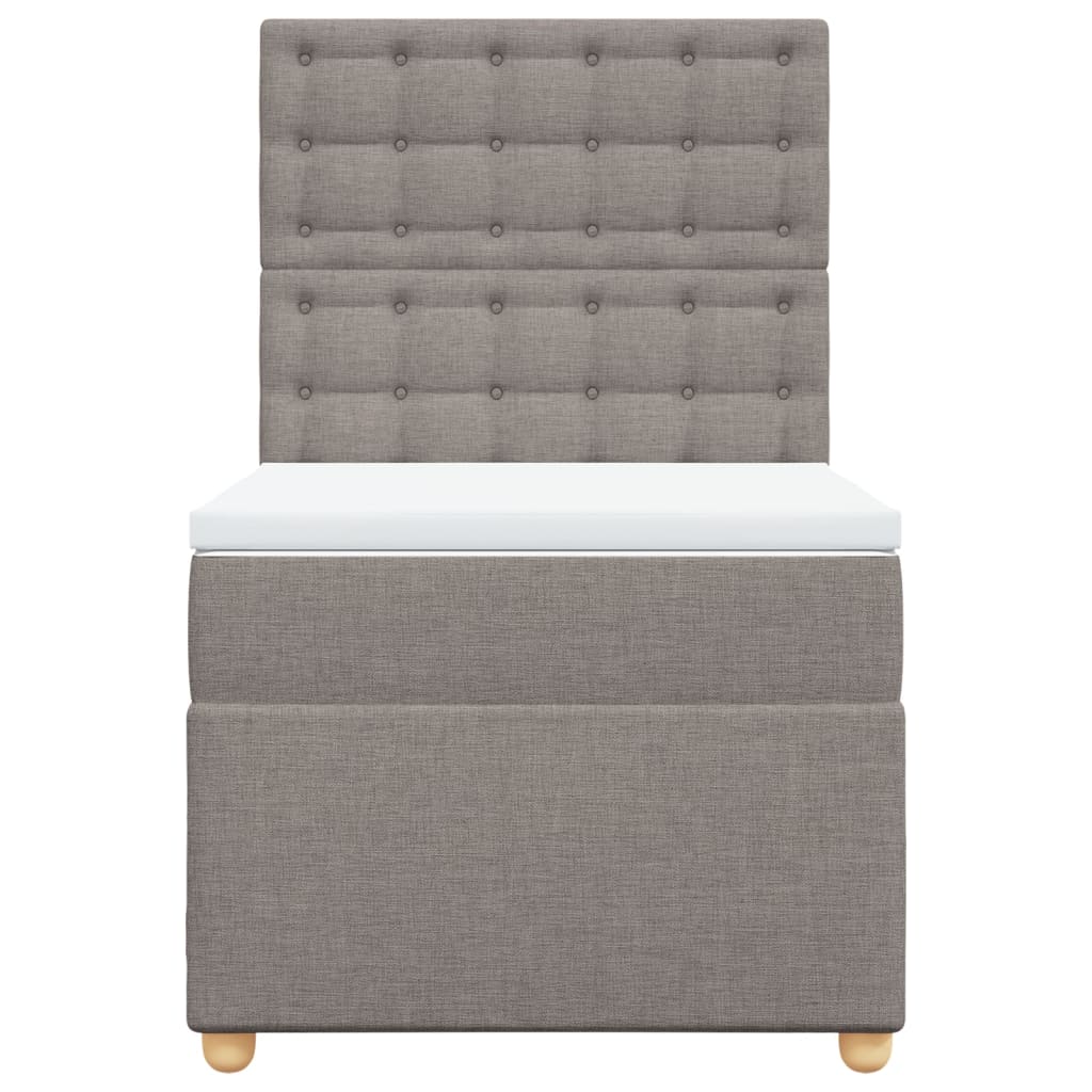 Boxspring met matras stof taupe 90x190 cm is nu te koop bij PeponiXL, paradijselijk wonen!
