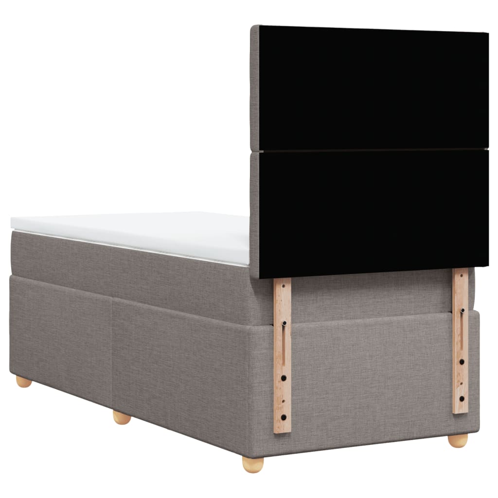 Boxspring met matras stof taupe 90x190 cm is nu te koop bij PeponiXL, paradijselijk wonen!