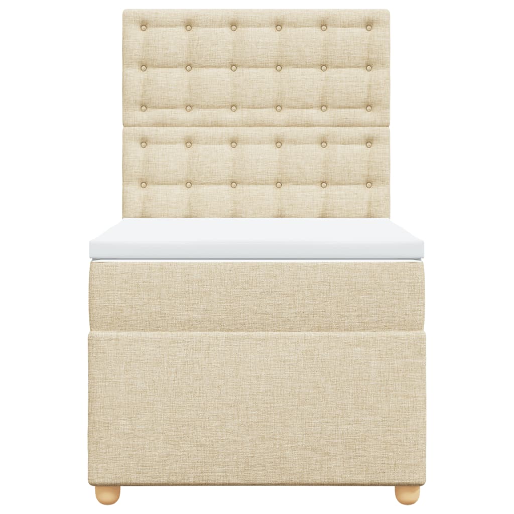 Boxspring met matras stof crèmekleurig 90x190 cm is nu te koop bij PeponiXL, paradijselijk wonen!