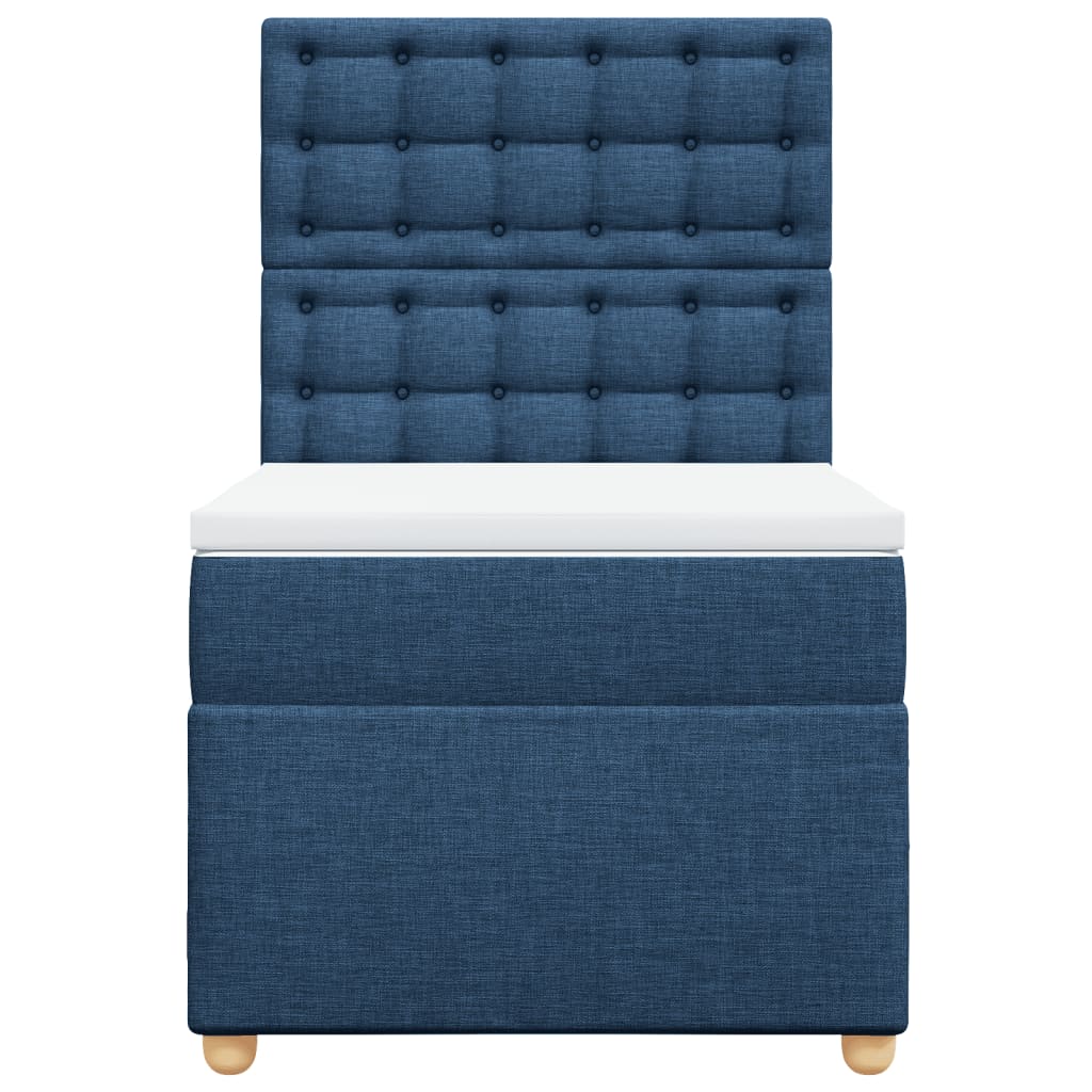 Boxspring met matras stof blauw 90x190 cm is nu te koop bij PeponiXL, paradijselijk wonen!