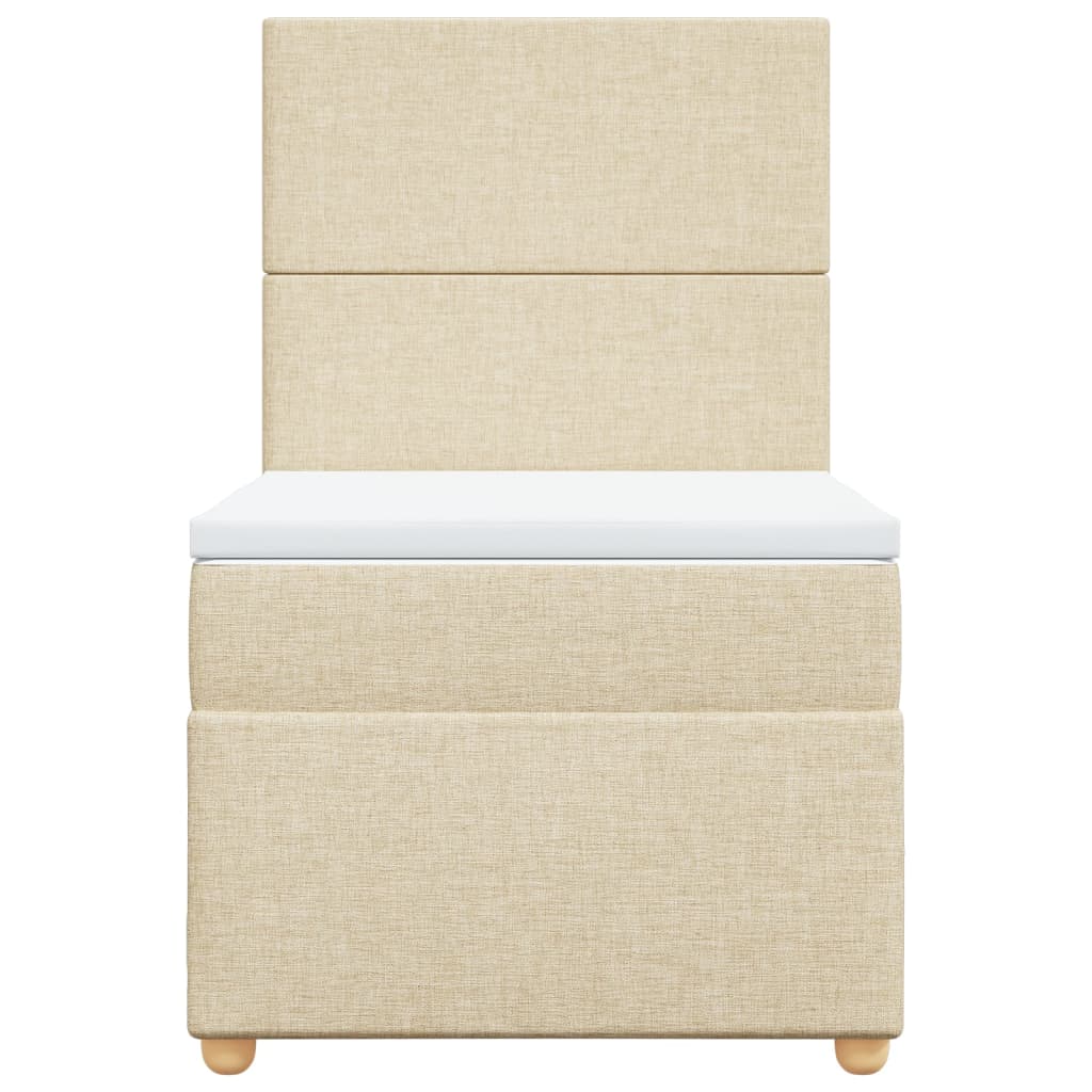 Boxspring met matras stof crèmekleurig 90x200 cm is nu te koop bij PeponiXL, paradijselijk wonen!