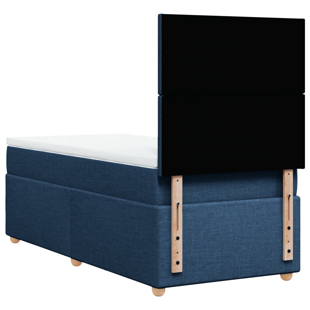 Boxspring met matras stof blauw 90x200 cm is nu te koop bij PeponiXL, paradijselijk wonen!