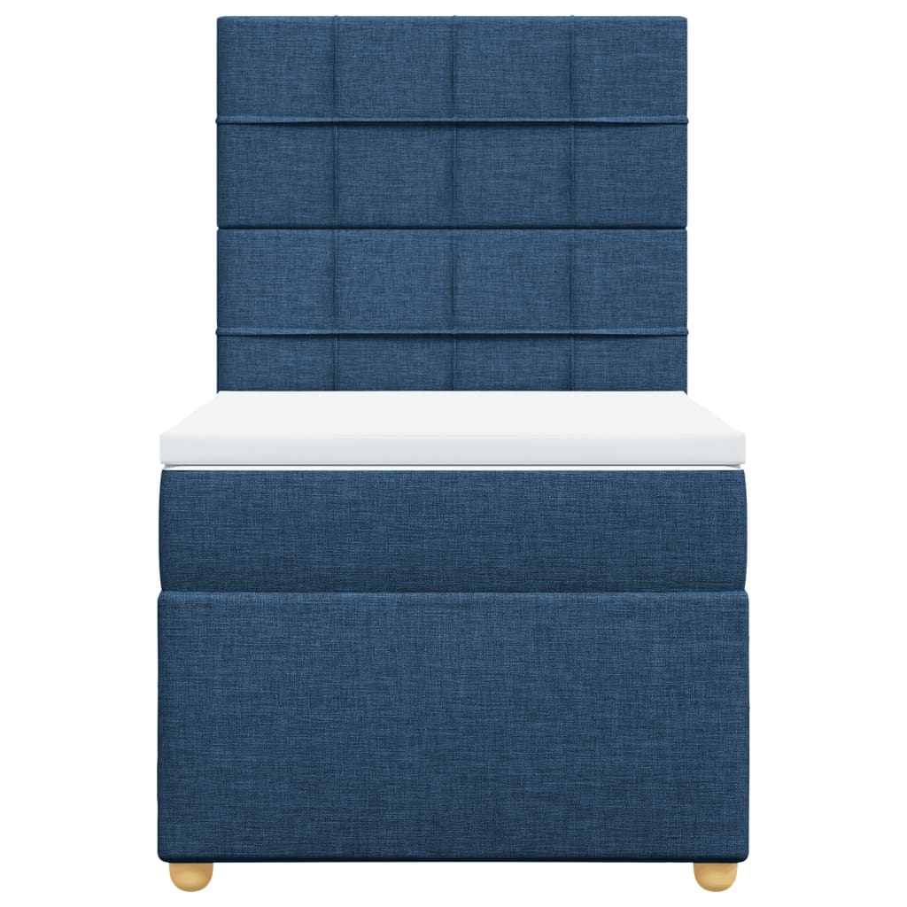 Boxspring met matras stof blauw 90x200 cm is nu te koop bij PeponiXL, paradijselijk wonen!