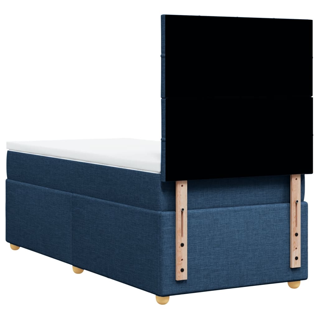 Boxspring met matras stof blauw 90x200 cm is nu te koop bij PeponiXL, paradijselijk wonen!