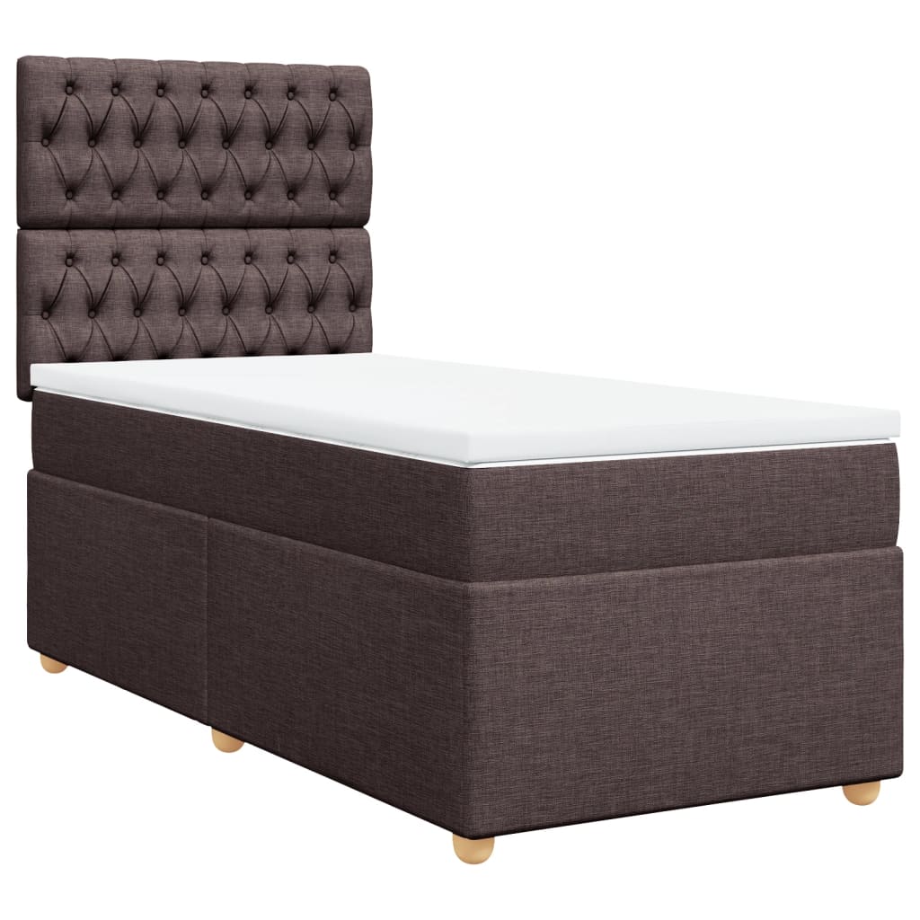 Boxspring met matras stof donkerbruin 90x200 cm is nu te koop bij PeponiXL, paradijselijk wonen!