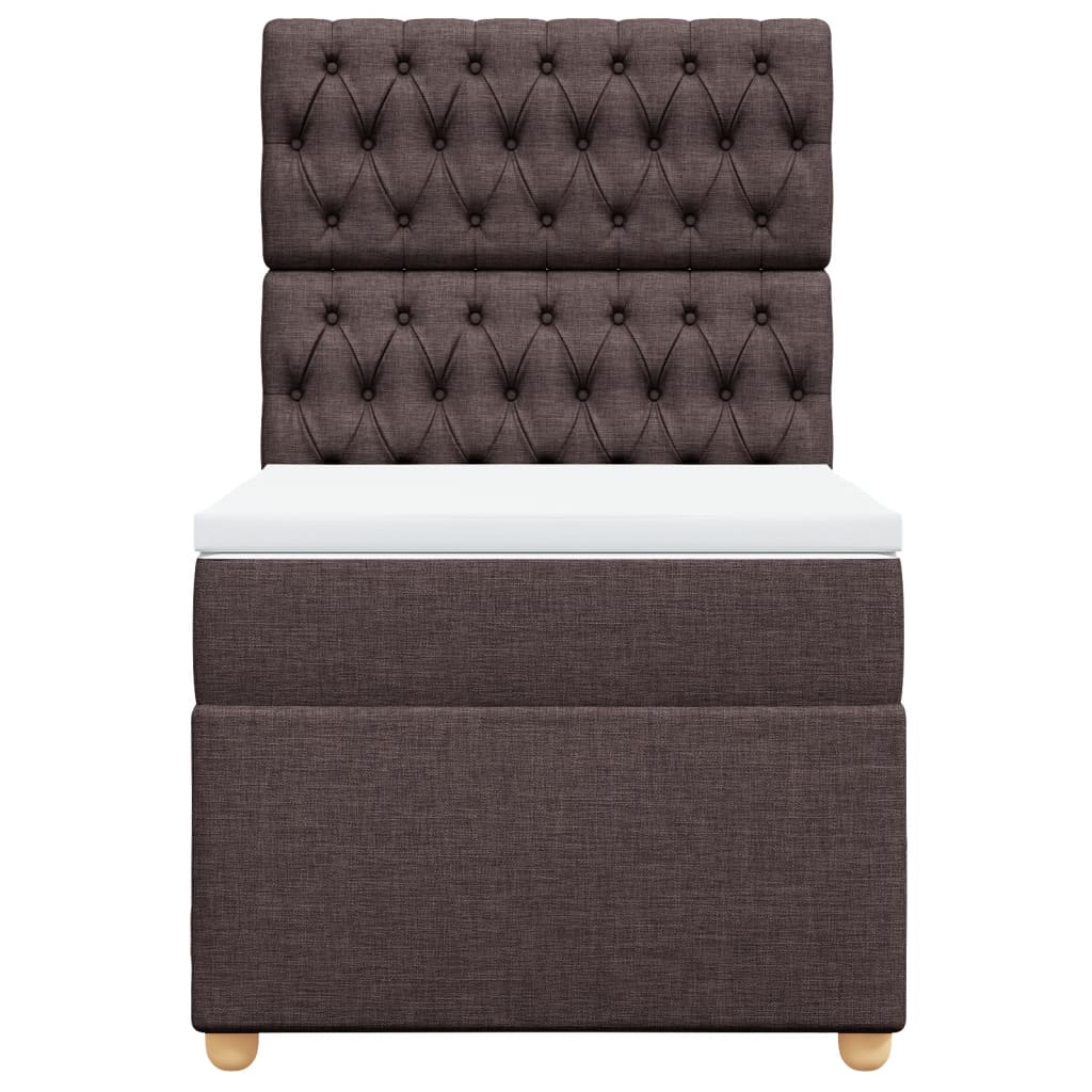 Boxspring met matras stof donkerbruin 90x200 cm is nu te koop bij PeponiXL, paradijselijk wonen!