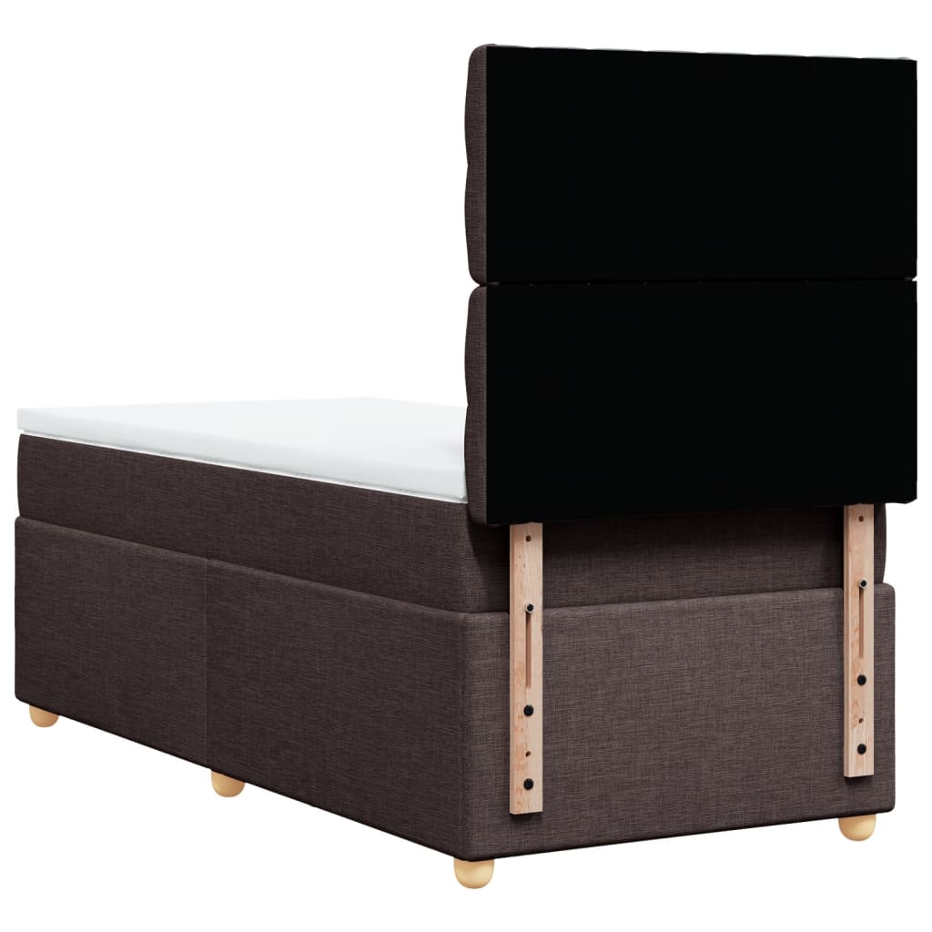 Boxspring met matras stof donkerbruin 90x200 cm is nu te koop bij PeponiXL, paradijselijk wonen!