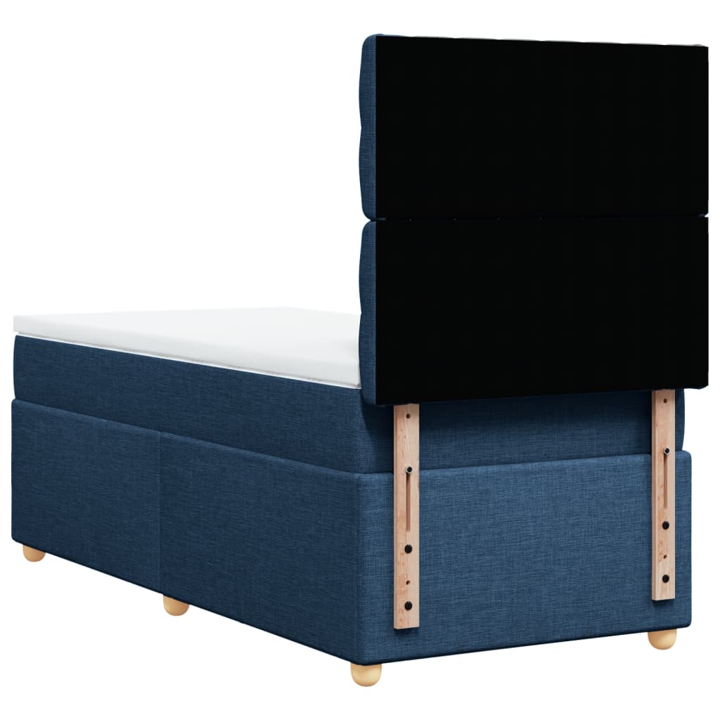 Boxspring met matras stof blauw 90x200 cm is nu te koop bij PeponiXL, paradijselijk wonen!