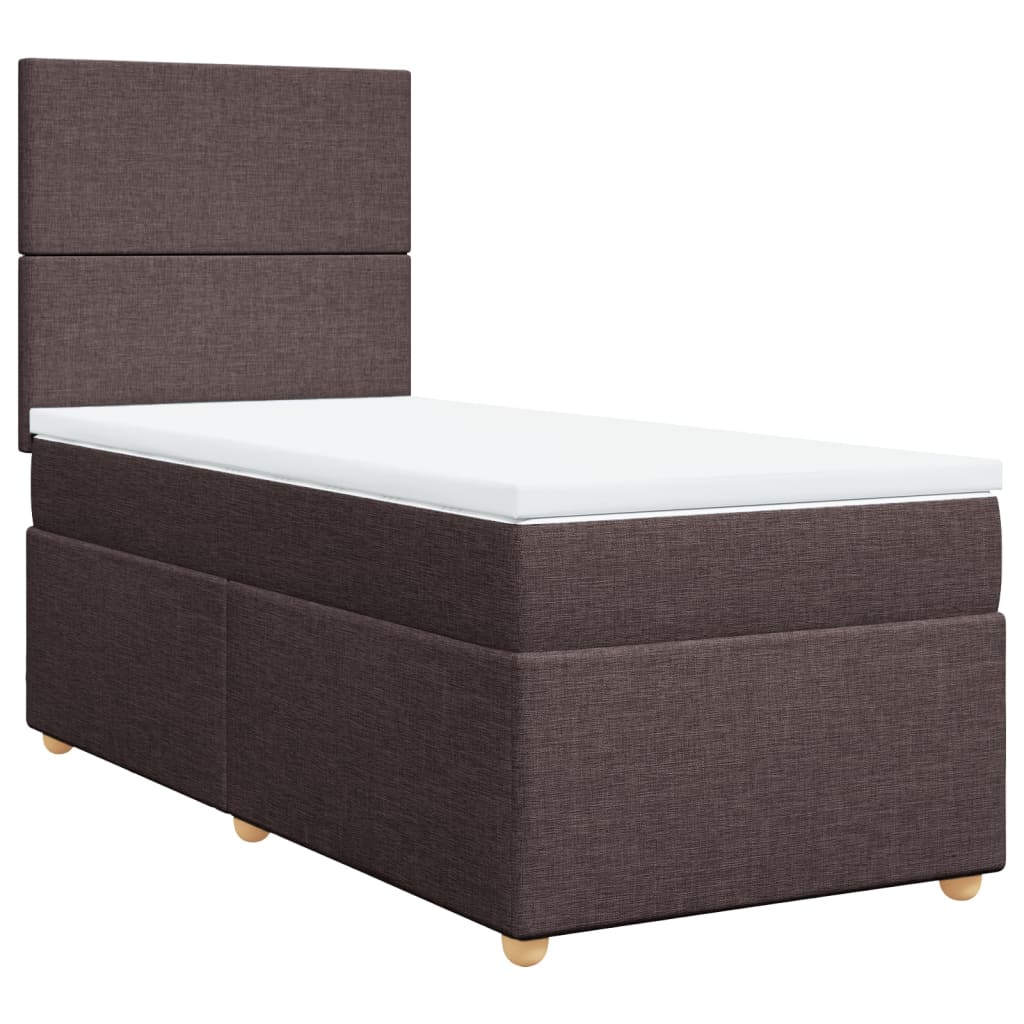 Boxspring met matras stof donkerbruin 100x200 cm is nu te koop bij PeponiXL, paradijselijk wonen!