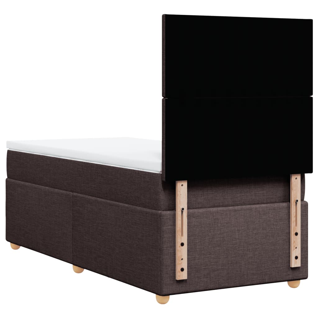 Boxspring met matras stof donkerbruin 100x200 cm is nu te koop bij PeponiXL, paradijselijk wonen!