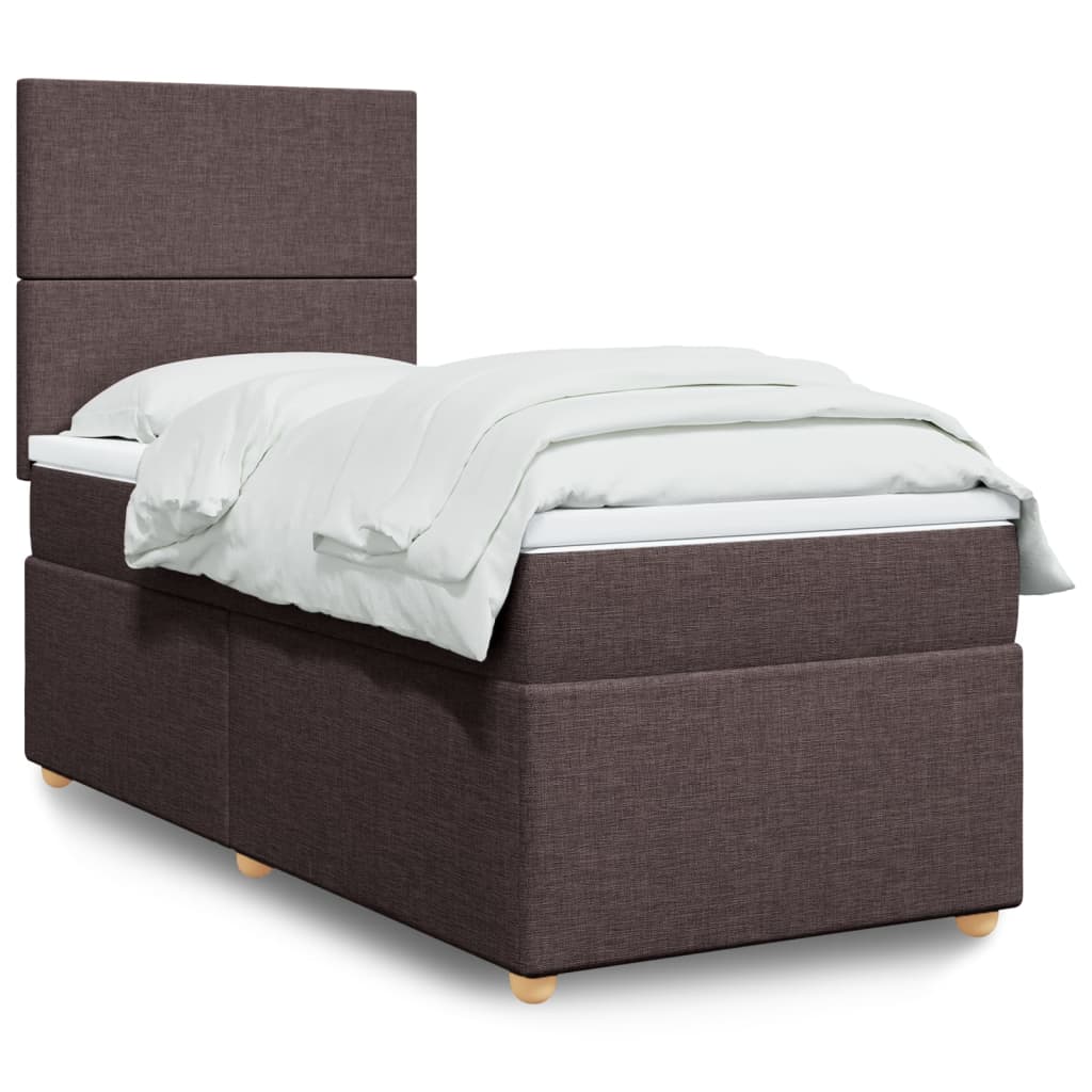 Boxspring met matras stof donkerbruin 100x200 cm is nu te koop bij PeponiXL, paradijselijk wonen!