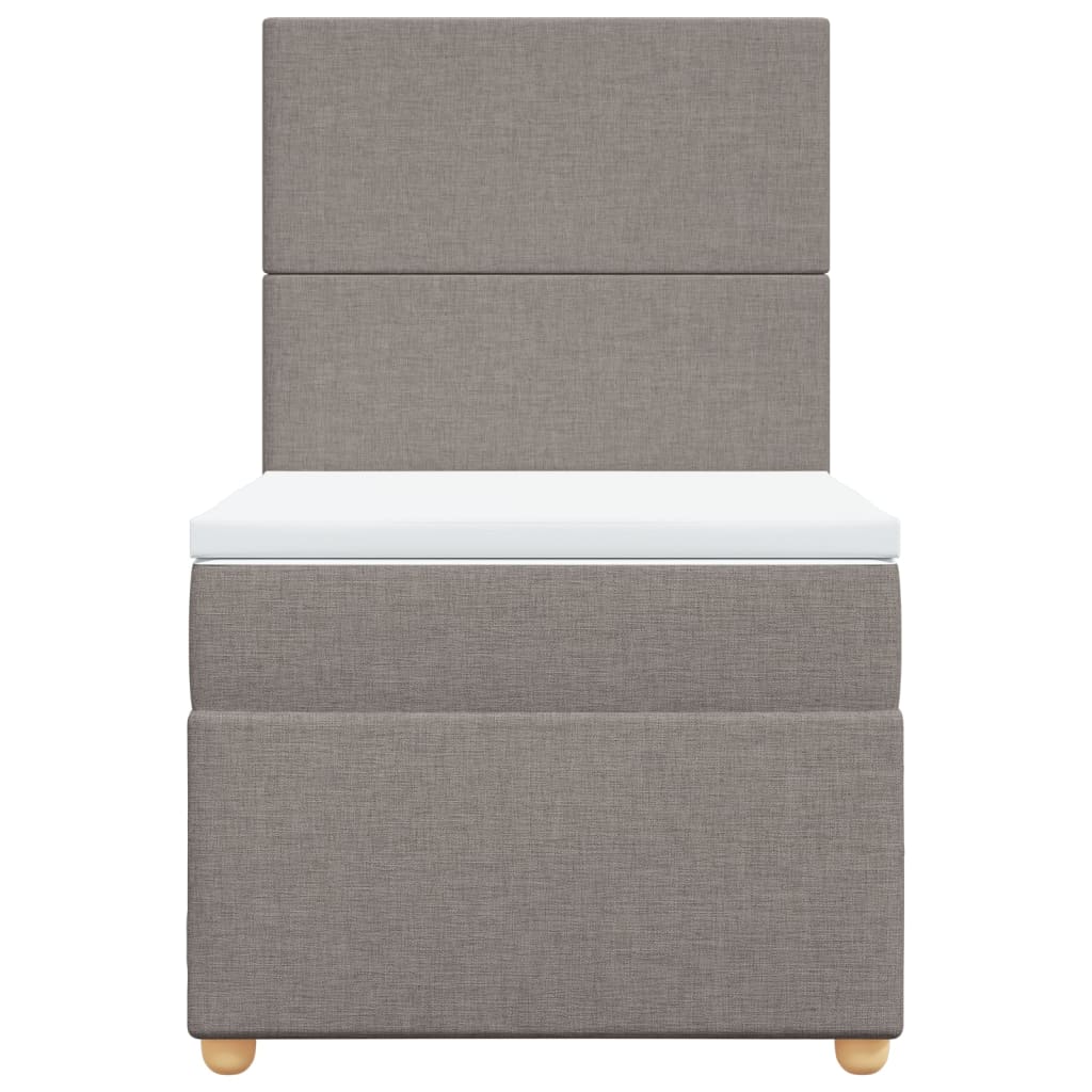 Boxspring met matras stof taupe 100x200 cm is nu te koop bij PeponiXL, paradijselijk wonen!