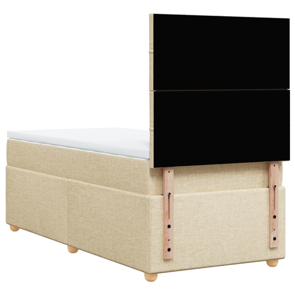 Boxspring met matras stof crèmekleurig 100x200 cm is nu te koop bij PeponiXL, paradijselijk wonen!