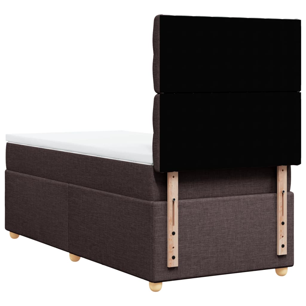 Boxspring met matras stof donkerbruin 100x200 cm is nu te koop bij PeponiXL, paradijselijk wonen!