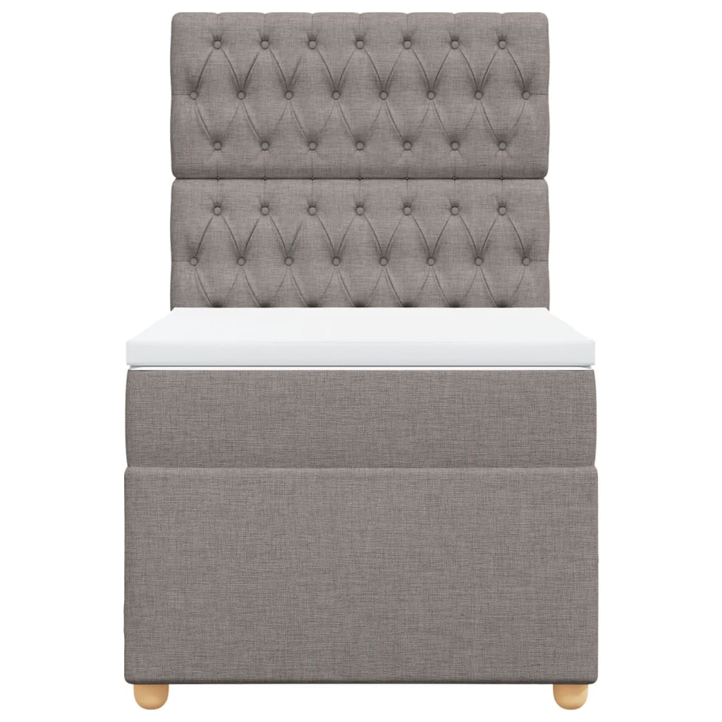 Boxspring met matras stof taupe 100x200 cm is nu te koop bij PeponiXL, paradijselijk wonen!
